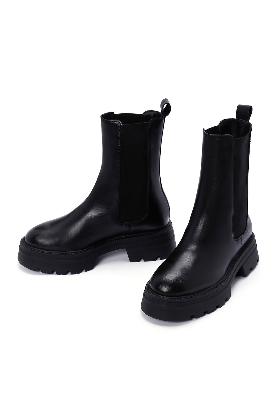 Women's Black Leather Chelsea Boots