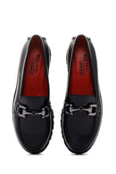 Derimod Gritti Kadın Siyah Deri Klasik Loafer | Derimod