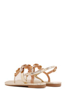Women's Gold Stone Flip-Flop Sandals | Derimod