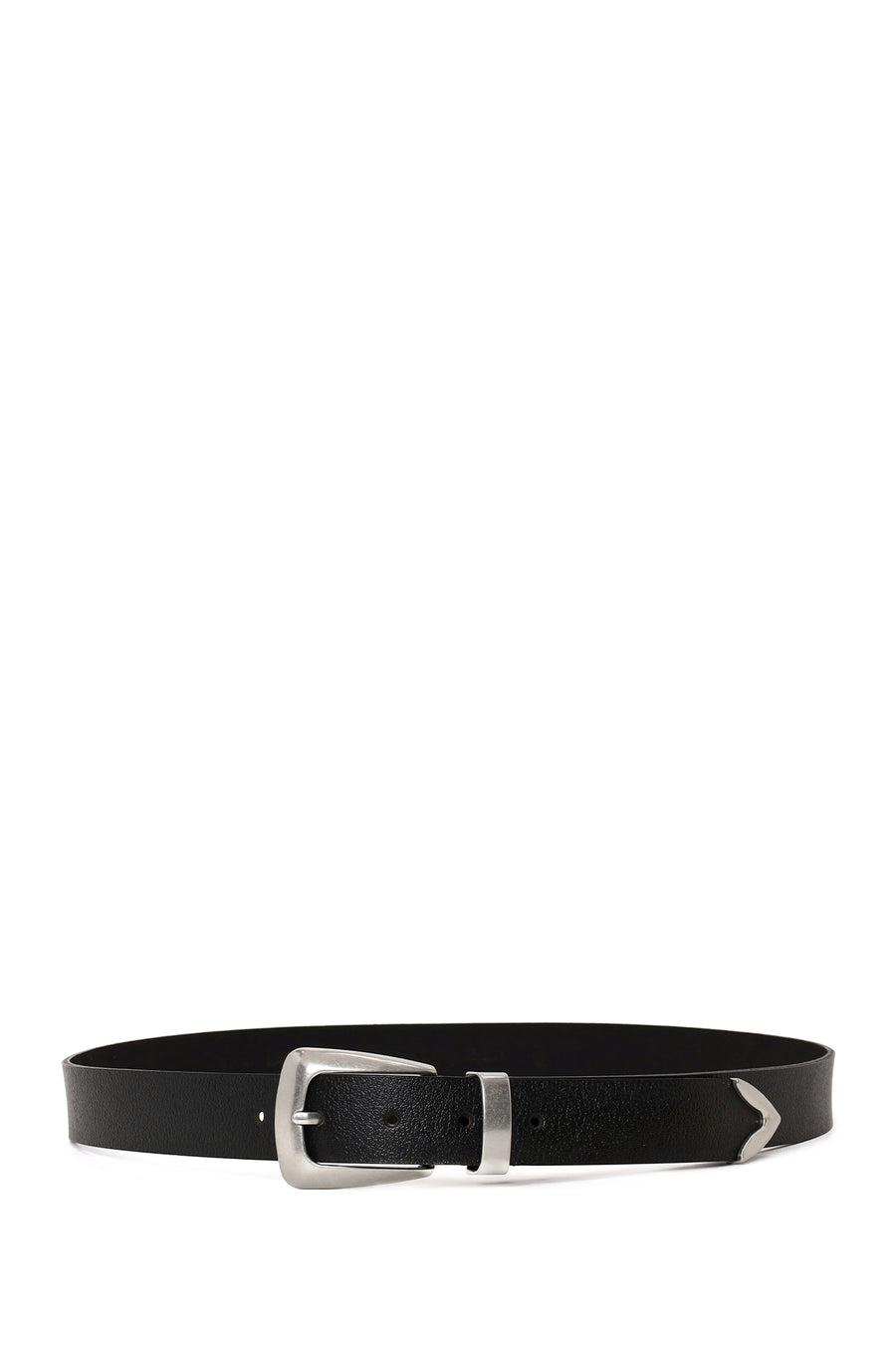 Unisex Black Leather Belt