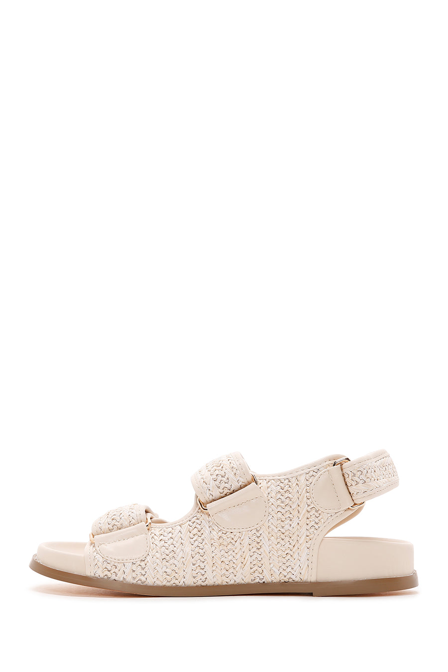 Women's Beige Straw Sandals