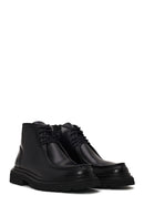 Derimod Black Male Black Zip Closure Chunky Sole Leather Casual Boots | Derimod