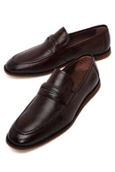 Erkek Kahverengi Deri Klasik Loafer | Derimod