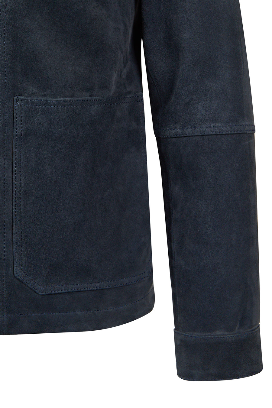 Zapata Male Navy Suede Shirt Jacket