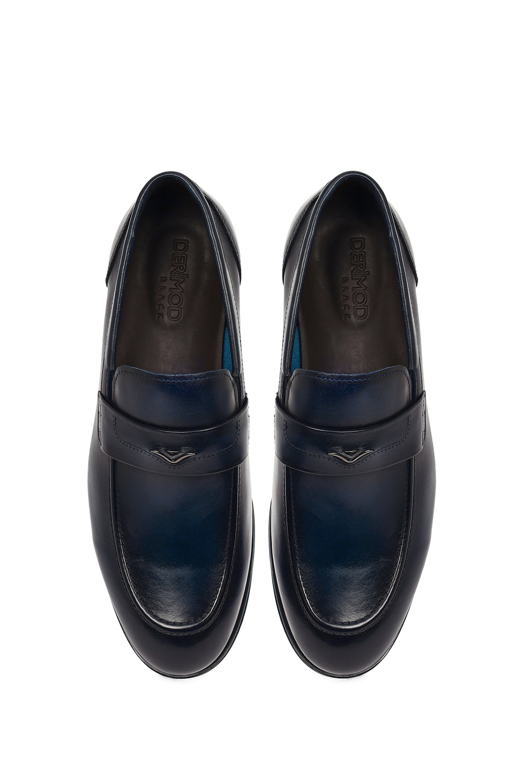 Derimod Black Erkek Lacivert Deri Klasik Loafer