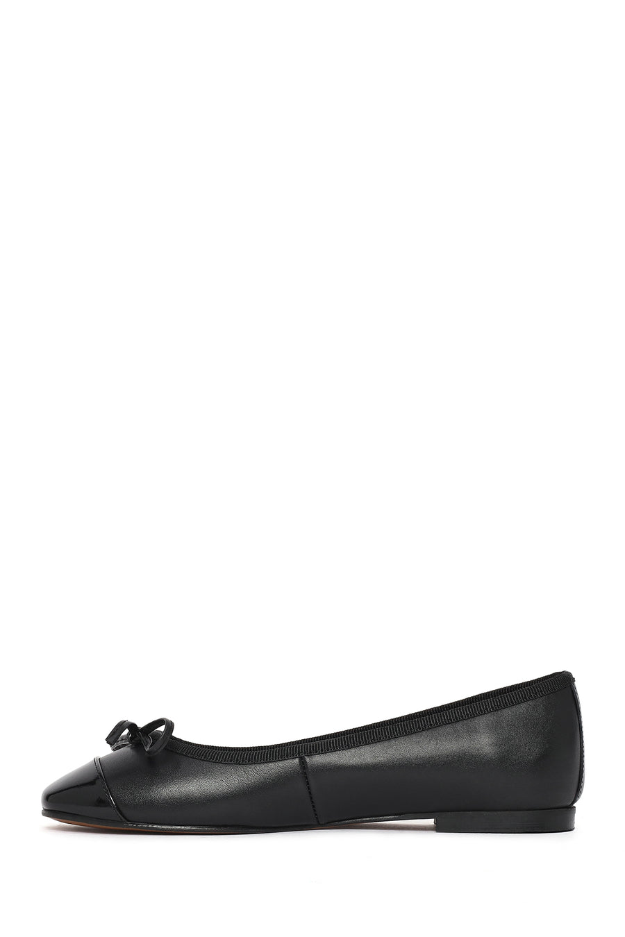Women's Black Leather Ballerinas