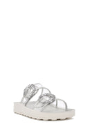 Women's Transparent Double Buckle Stone-Embellished Slippers | Derimod