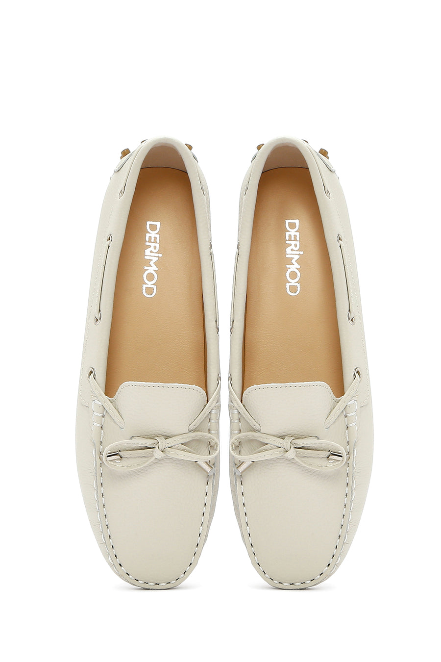 Woman Cream Leather Loafer