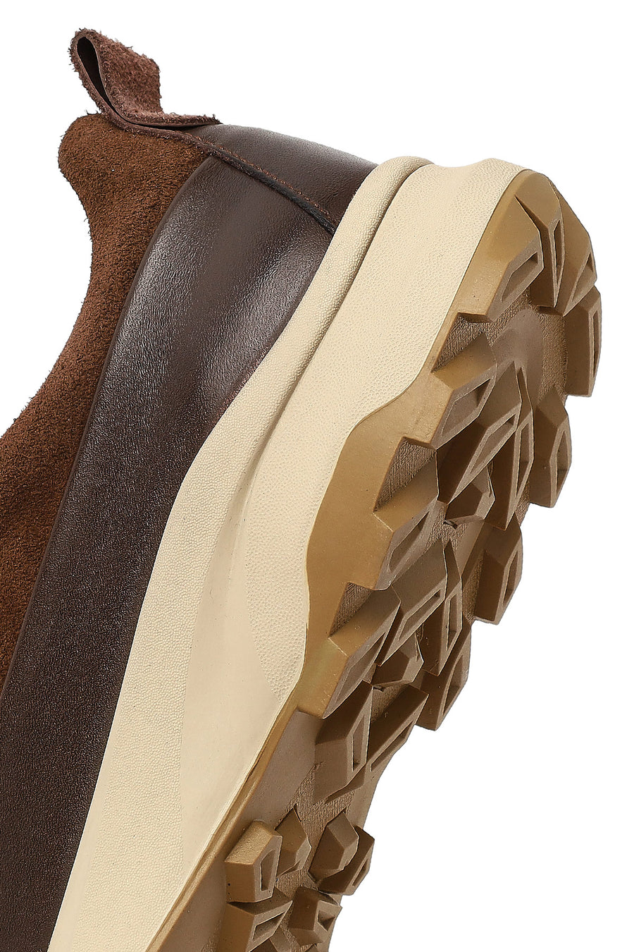 Men's Brown Thick-Soled Leather Casual Sneaker