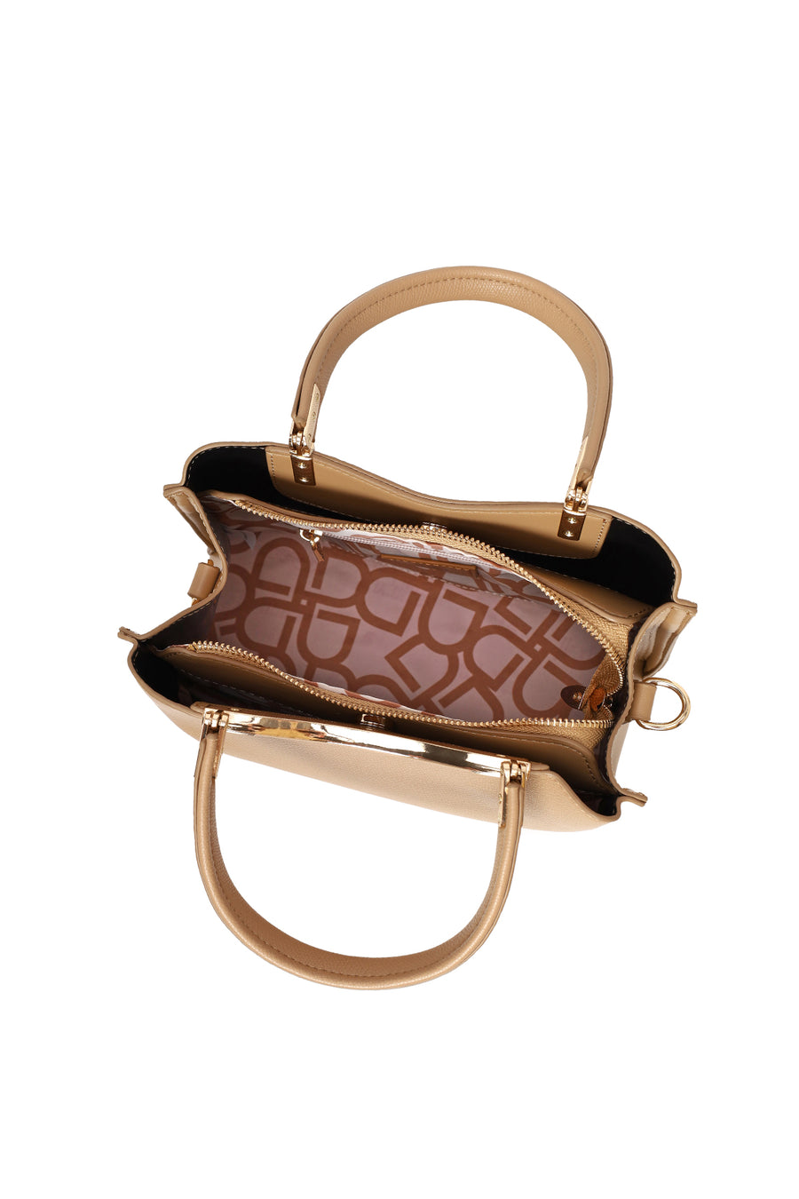 Woman Beige Long-Strap Shoulder Bag
