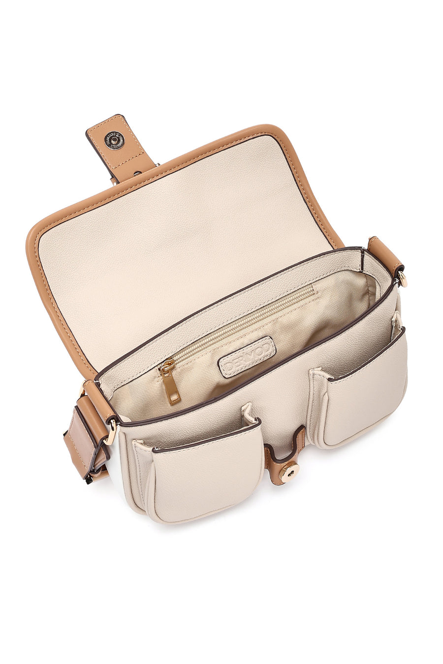 Women's Beige Buckle Detailed Shoulder Bag