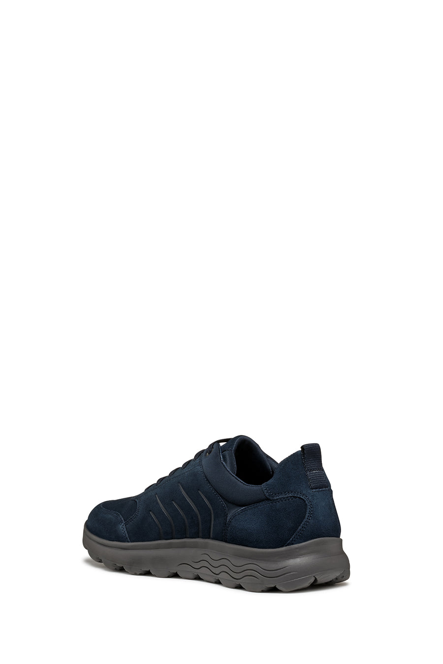 Geox Men's Navy Blue Spherica Lace-Up Suede Leather Sneakers