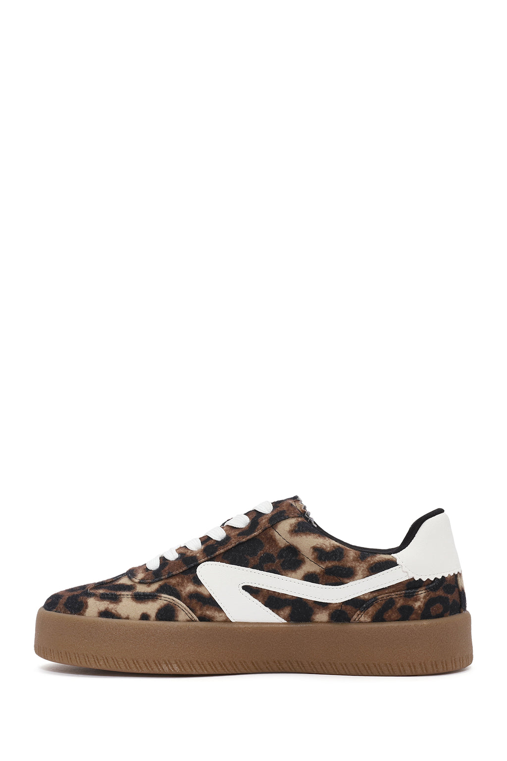 Kadın Leopar Bağcıklı Kalın Tabanlı Sneaker