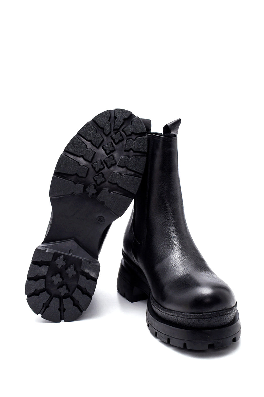 Women's Leather Thick Soled Chelsea Boots