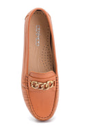 Kadın Deri Zincir Detaylı Loafer | Derimod