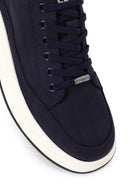 Erkek Lacivert Bağcıklı Kumaş Sneaker | Derimod