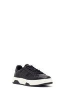 Men's Black Thick Sole Lace Up Leather Sneaker | Derimod