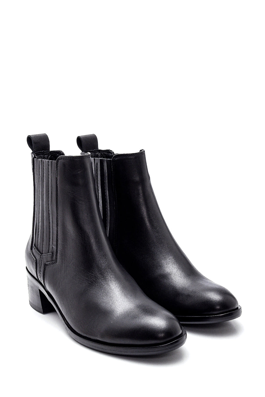 Women's Leather Short Heeled Boots