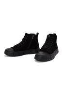 Men's Black Zippered Nubuck Sports Boots | Derimod
