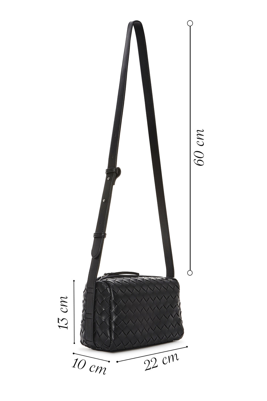 Women's Black Braided Crossbody Bag