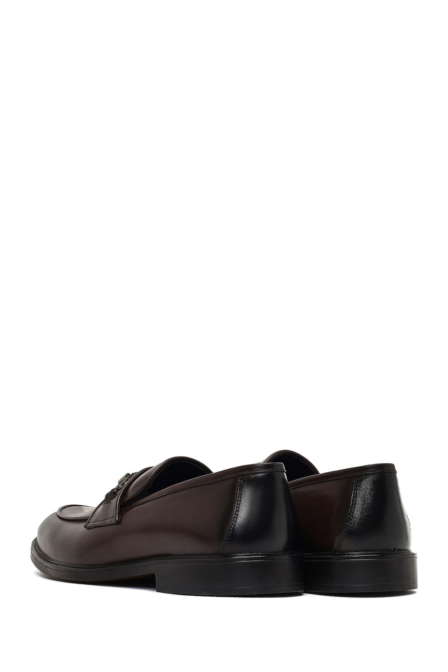 Men Brown Buckled Leather Loafer
