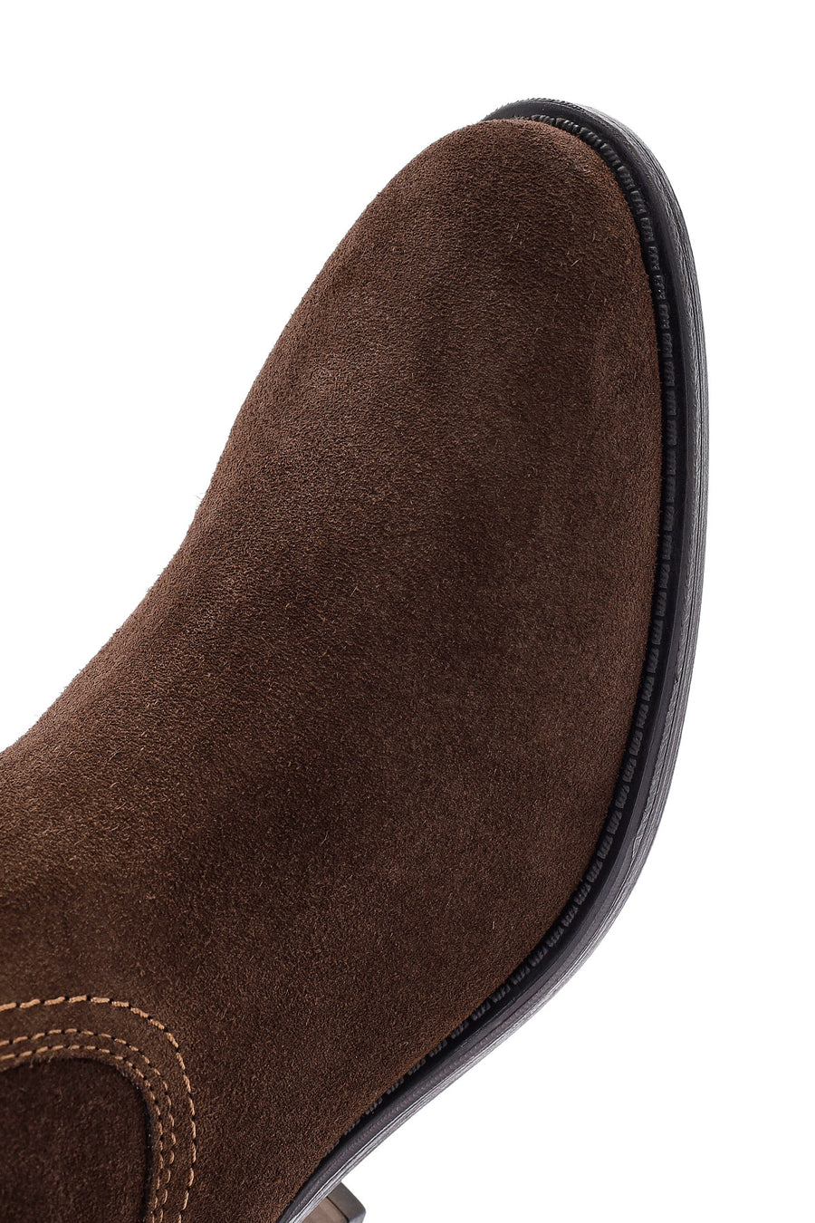 Woman Brown Chunky Heel Suede Leather Cowboy Boots