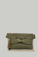 Green Women's Portfolio with Bow Detail | Derimod