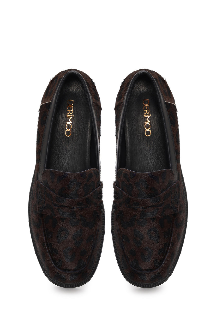 Woman Leopard Print Furry Leather Masculine Loafer