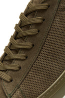 Erkek Haki Deri Süet Sneaker | Derimod