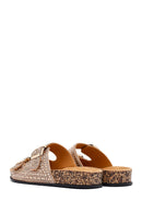 Women's Gold Stone Slippers | Derimod