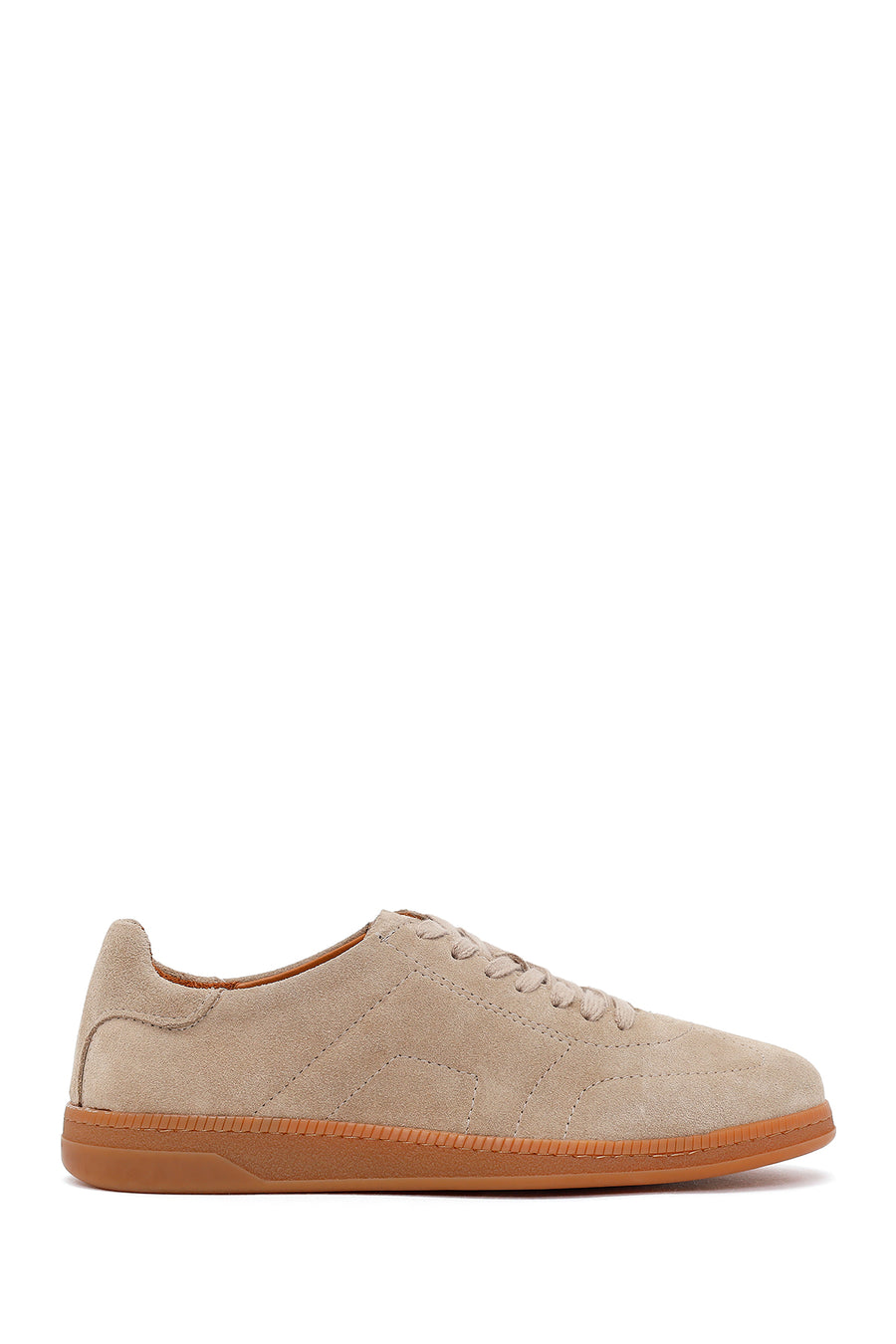 Erkek Bej Bağcıklı Süet Deri Sneaker 26SFD633310 | Derimod