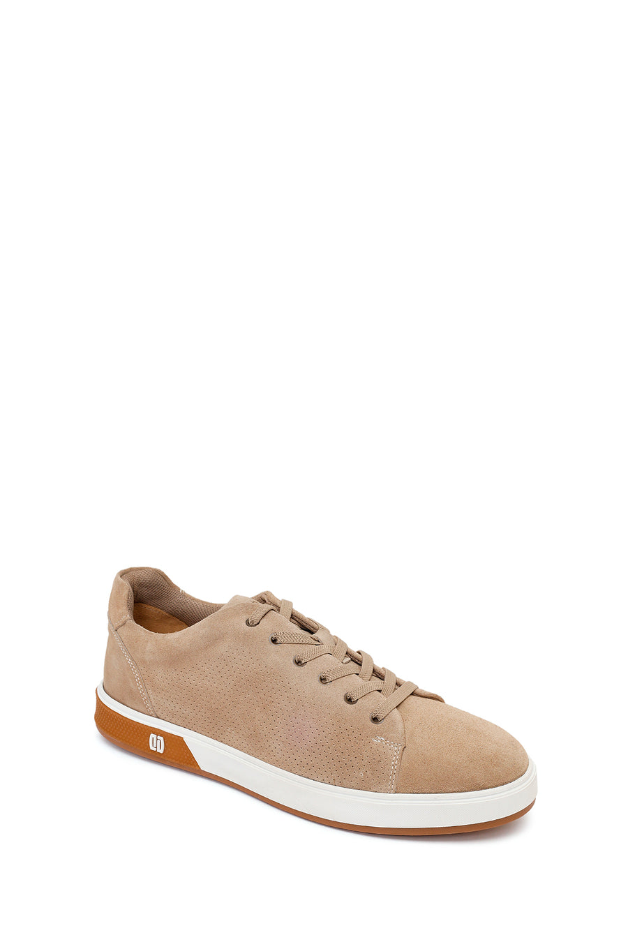 Erkek Bej Bağcıklı Süet Deri Sneaker