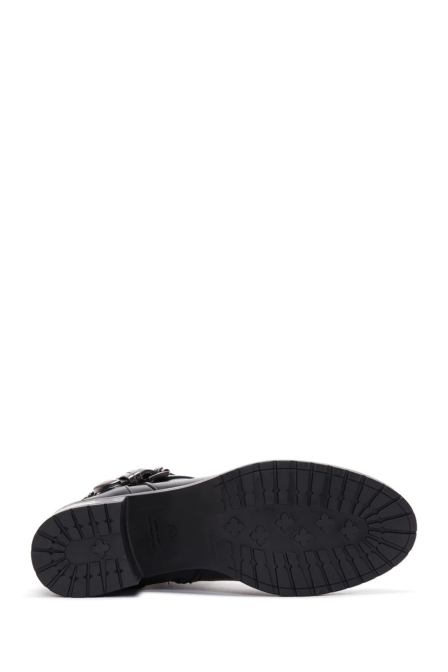 Women's Black Buckle Heeled Boots