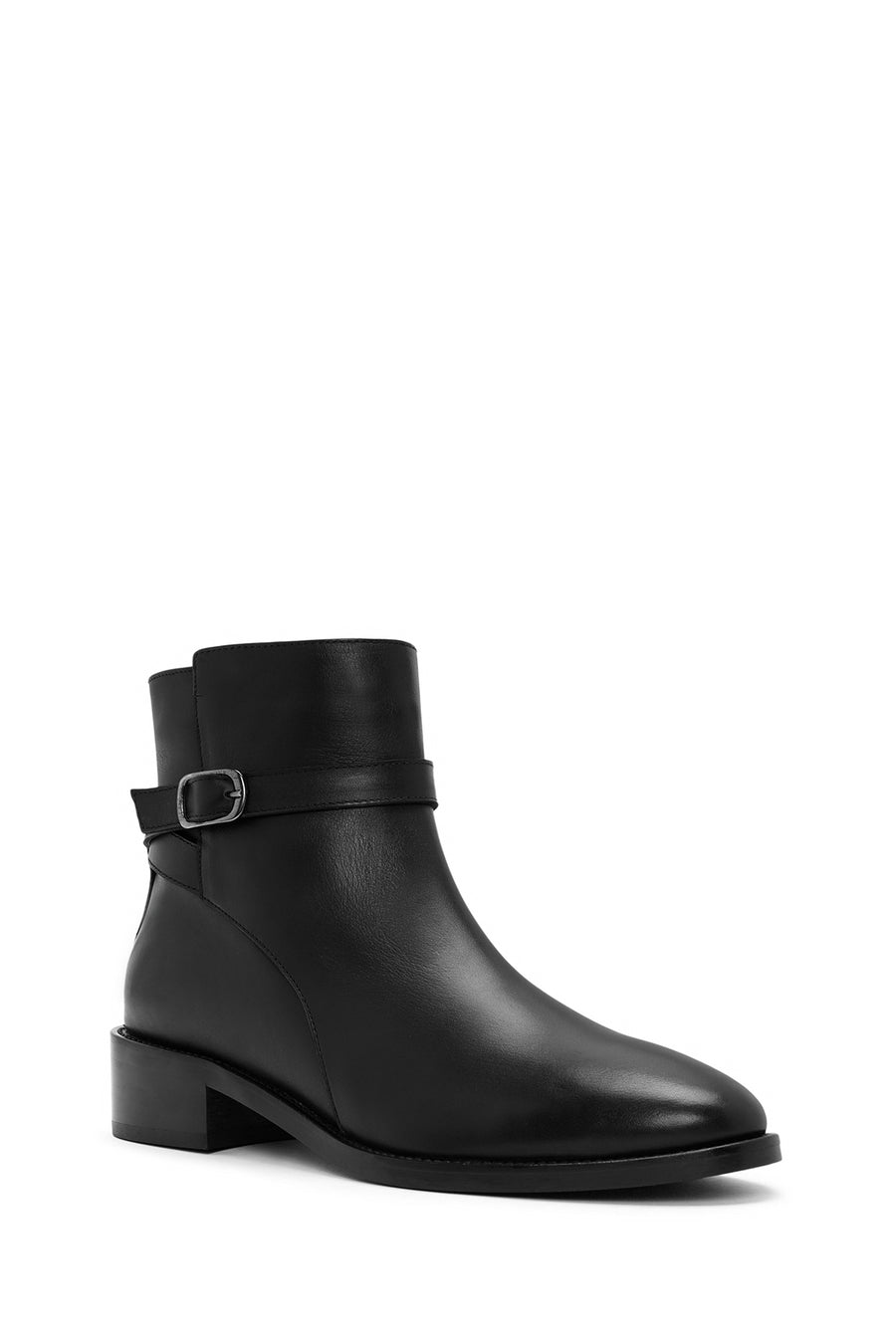 Women's Black Zippered Leather Boots