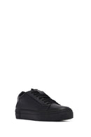 Kadın Siyah Bağcıklı Deri Sneaker | Derimod