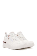 Skechers Women's White Billion Lace-Up Zipper Detail Leather Sneakers | Derimod