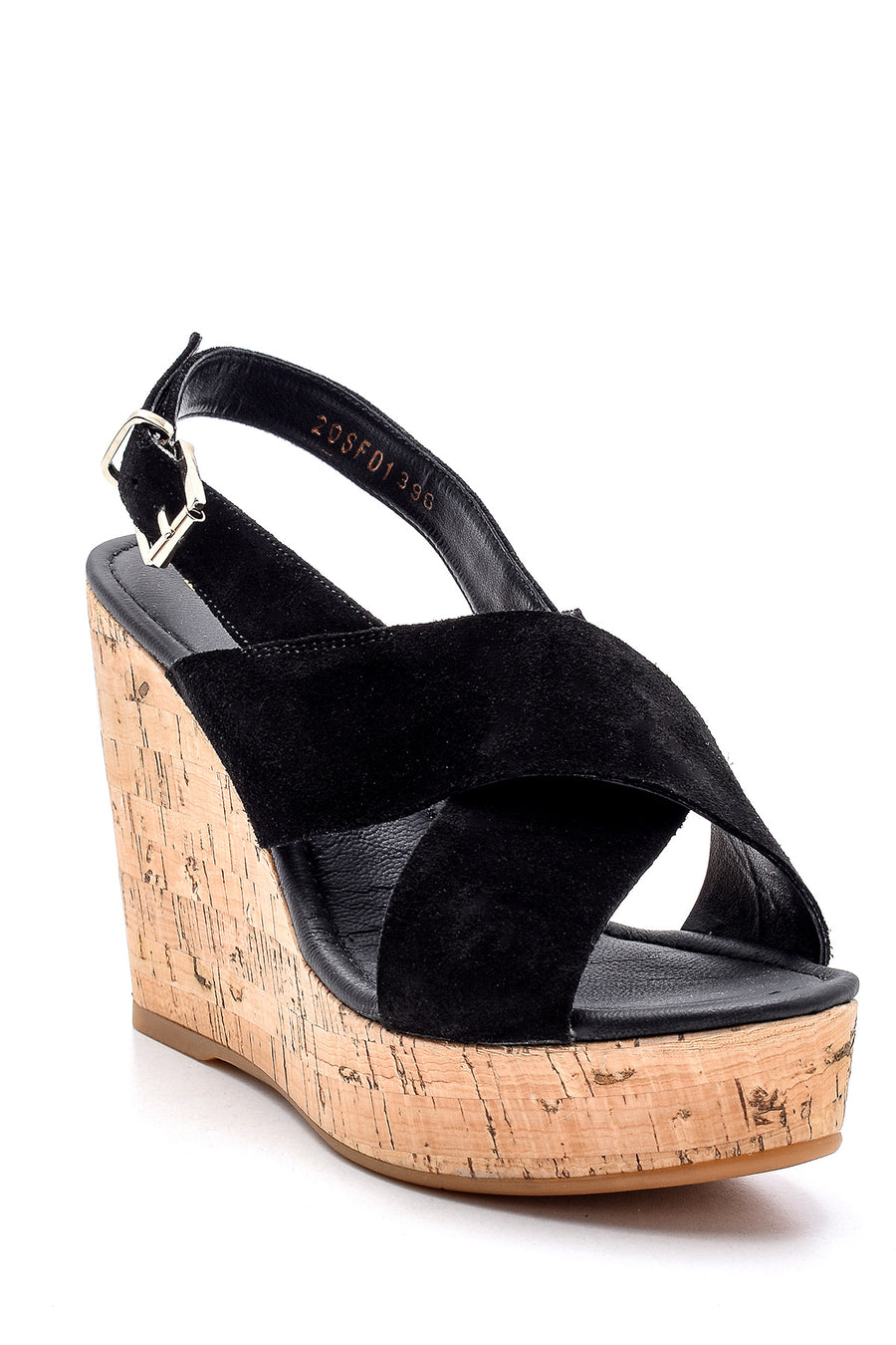 Women's Suede Leather Wedge Heeled Sandals
