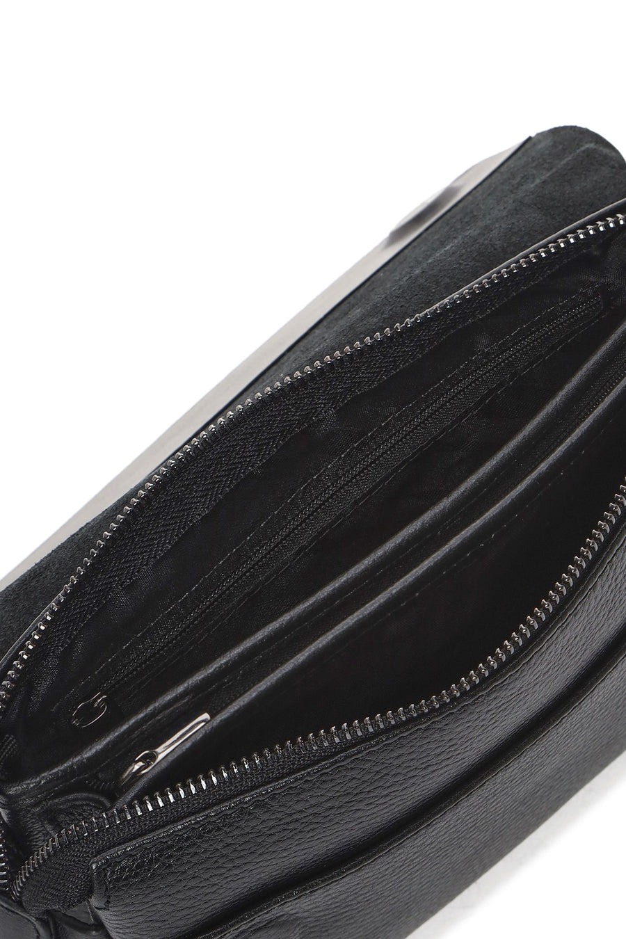 Men's Black Leather Handbag