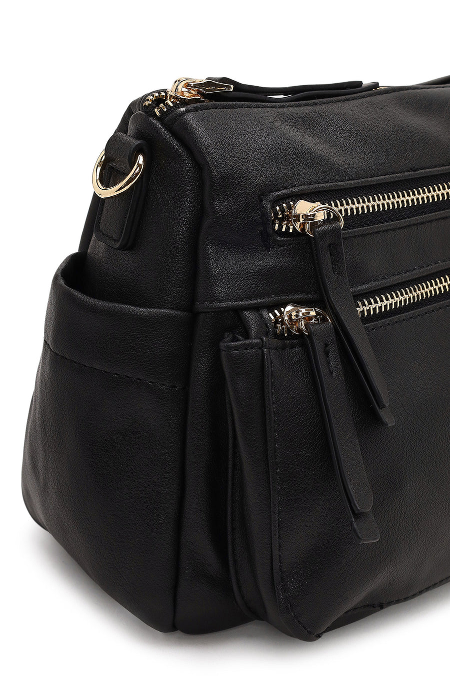 Woman Black Long-Strap Crossbody Bag