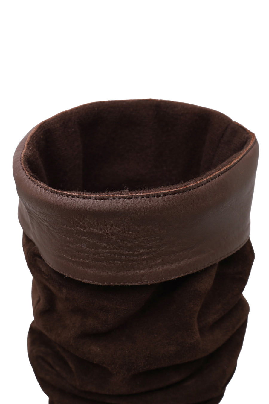 Woman Brown Thin-Heeled Suede Boots