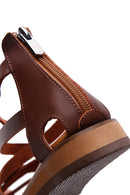 Women's Brown Leather Bodrum Sandals | Derimod