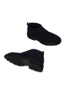 Male Navy Blue Lace-up Suede Casual Boots | Derimod