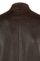 Reynold Male Brown Short Leather Jacket | Derimod