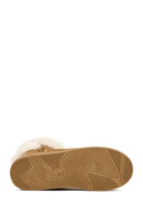 Women's Tan Chunky-Soled Suede Teddy Boots | Derimod