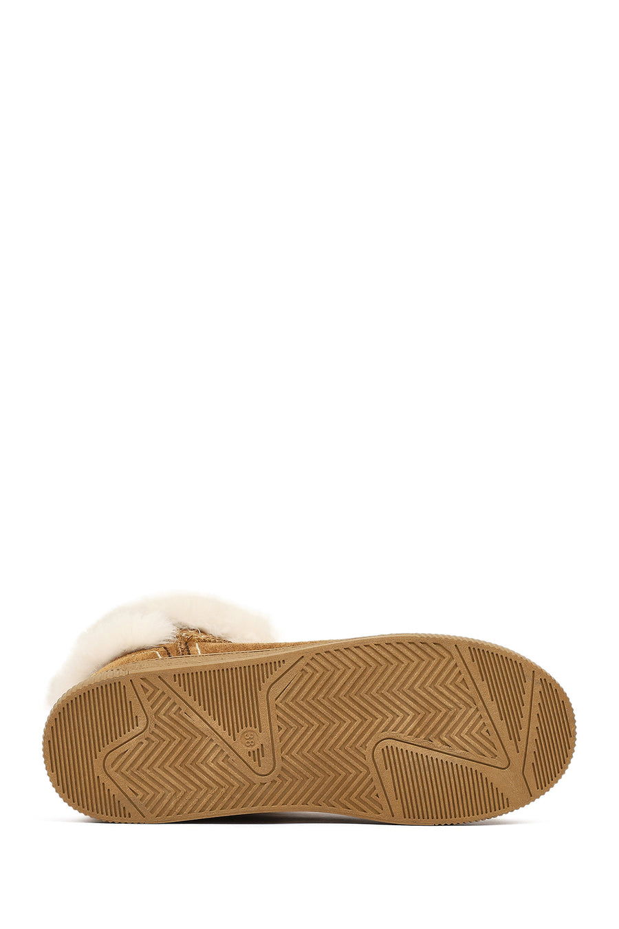 Women's Tan Chunky-Soled Suede Teddy Boots