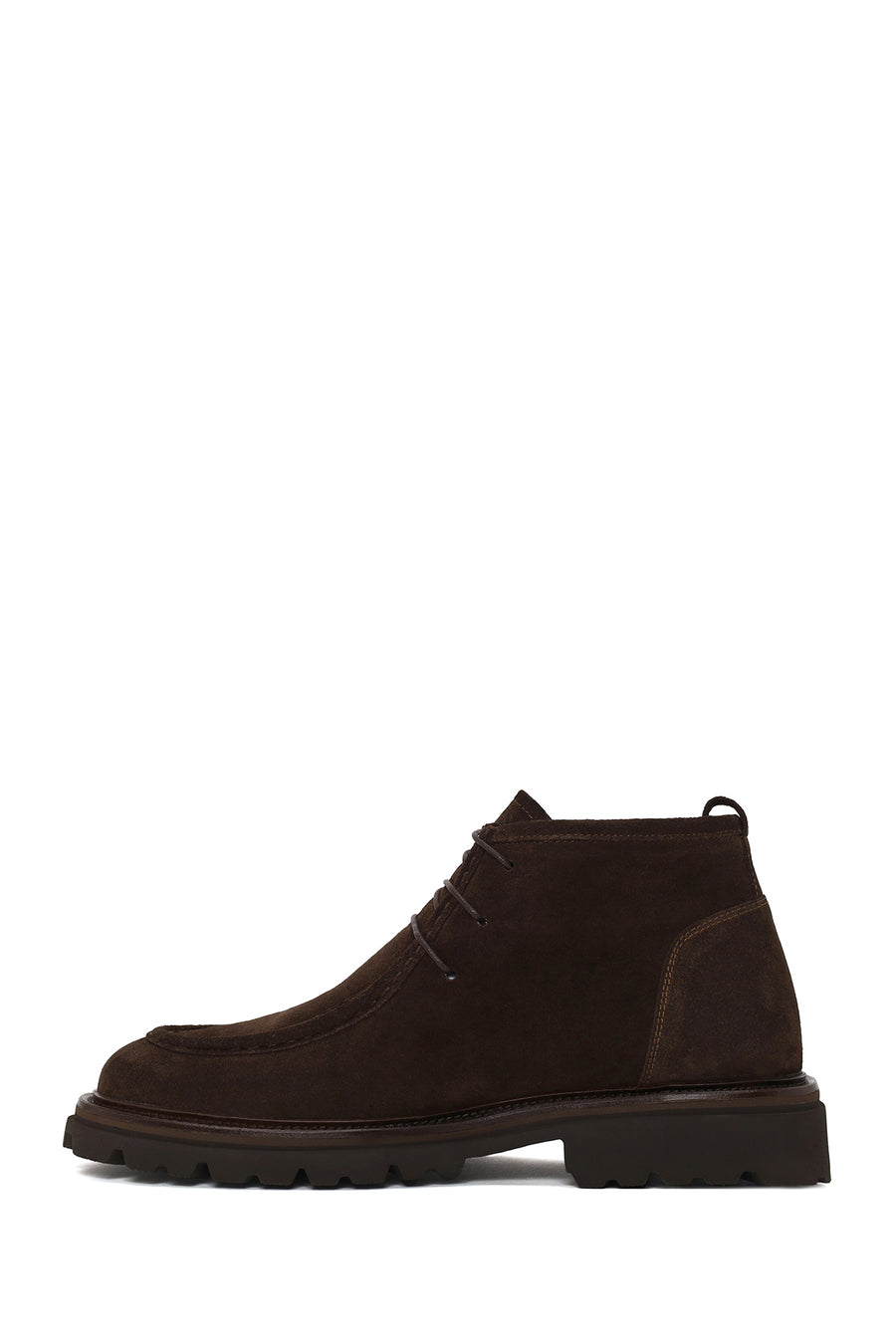 Male Brown Lace-up Thick-soled Suede Boots