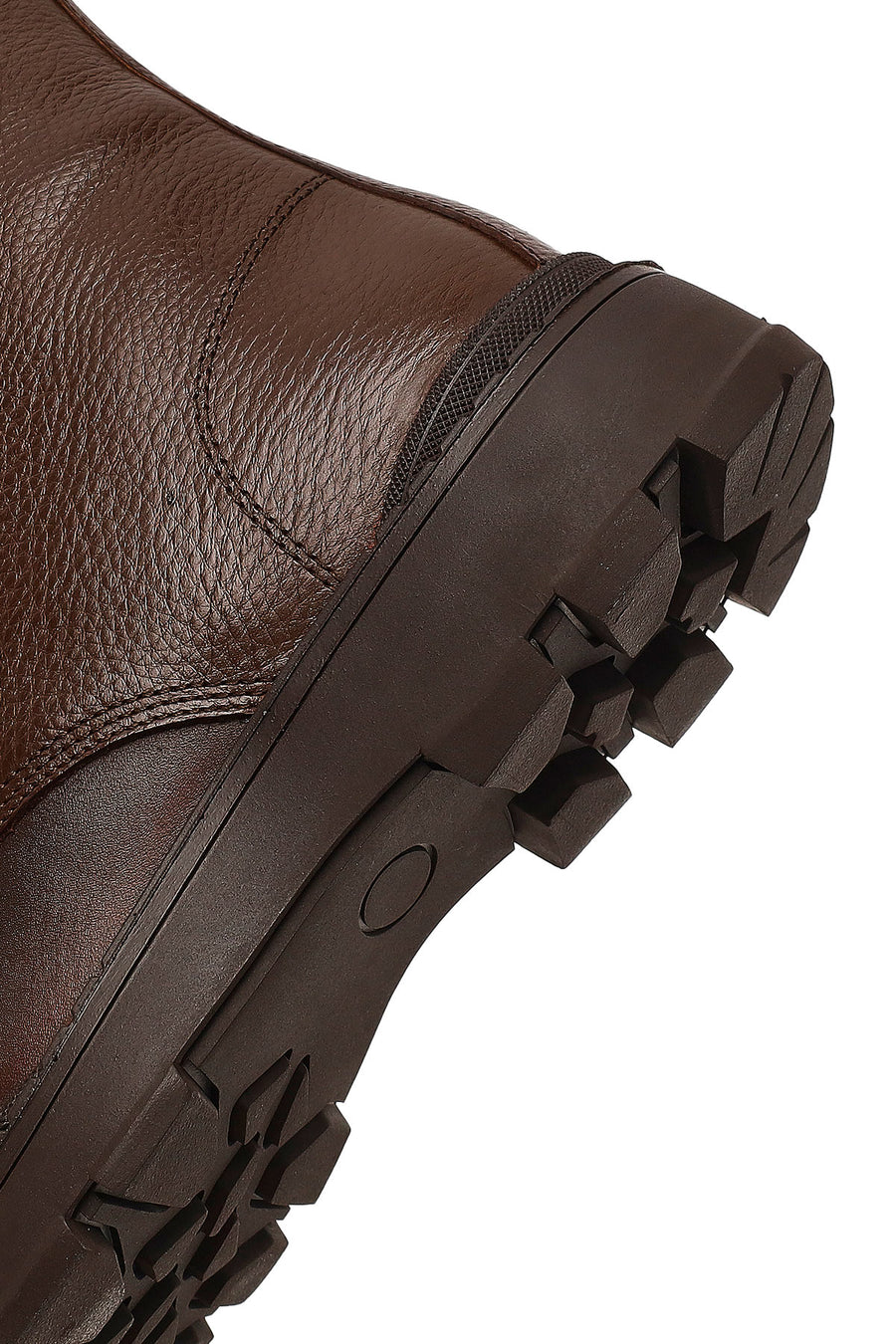 Men's Brown Lace-Up Zipper Leather Casual Boot