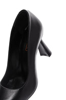 Women's Black Heeled Leather Stiletto | Derimod