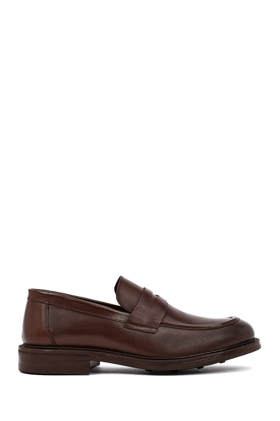 Erkek Kahverengi Deri Klasik Loafer WM620003DV | Derimod