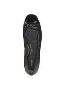 Geox Women's Black Annytah Quilted Patterned Leather Ballerina | Derimod